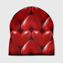Шапка Red hearts, цвет: 3D-принт