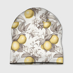 Шапка Лимоны - винтаж графика: паттерн, цвет: 3D-принт
