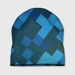 Шапка Синий прямоугольный паттерн, цвет: 3D-принт