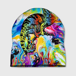 Шапка Маскировка хамелеона на фоне ярких красок