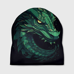 Шапка Голова зелёного дракона: арт нейросети