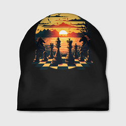 Шапка Шахматы любуются закатом, цвет: 3D-принт
