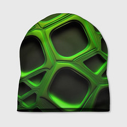 Шапка Объемные зеленые соты, цвет: 3D-принт
