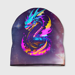 Шапка Space dragon - neon glow - neural network