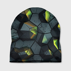 Шапка Черная текстура с зелеными камнями, цвет: 3D-принт