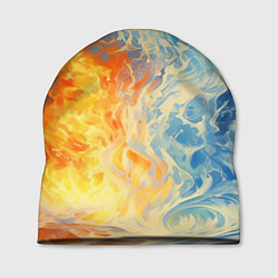 Шапка Вода и пламя абстракция, цвет: 3D-принт