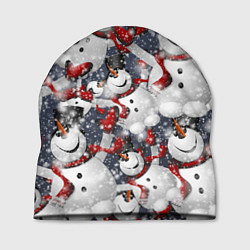 Шапка Зимний паттерн со снеговиками, цвет: 3D-принт