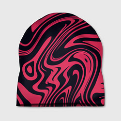 Шапка Абстракция чёрно-розовый, цвет: 3D-принт