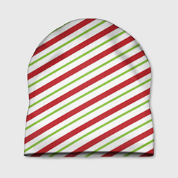 Шапка Рождественский паттерн красно зеленые полосы, цвет: 3D-принт