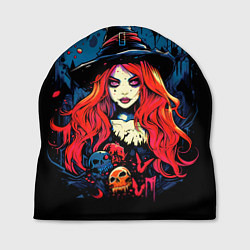 Шапка Ведьма с красными волосами, цвет: 3D-принт