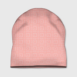 Шапка Бледно-розовый с квадратиками, цвет: 3D-принт