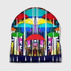 Шапка Mirror pattern of umbrellas - pop art
