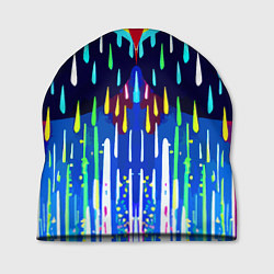 Шапка Два зонтика под дождём - нейросеть, цвет: 3D-принт