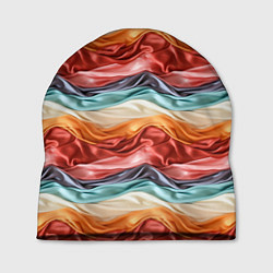 Шапка Разноцветные полосы текстура ткани, цвет: 3D-принт