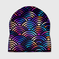 Шапка Разноцветные волны-чешуйки, цвет: 3D-принт