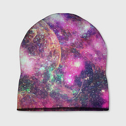 Шапка Пурпурные космические туманности со звездами