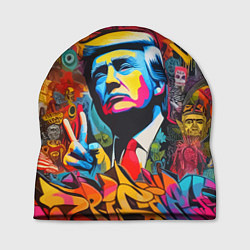 Шапка Дональд Трамп - граффити - нейросеть, цвет: 3D-принт