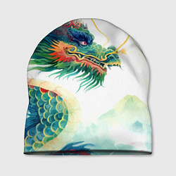 Шапка Japanese dragon - watercolor art