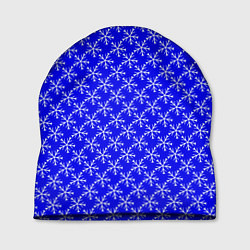 Шапка Паттерн снежинки синий, цвет: 3D-принт