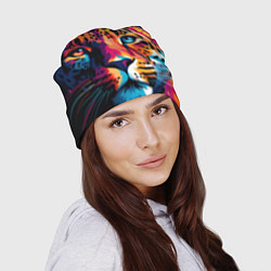 Шапка Портрет леопарда, цвет: 3D-принт — фото 2