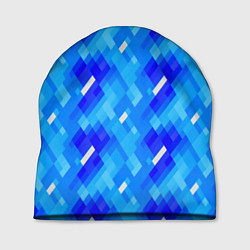 Шапка Синее пиксельное полотно, цвет: 3D-принт