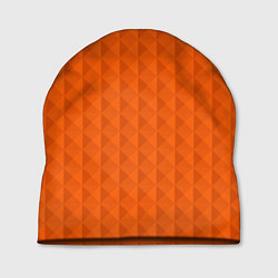 Шапка Объёмные пирамиды сочный апельсиновый, цвет: 3D-принт
