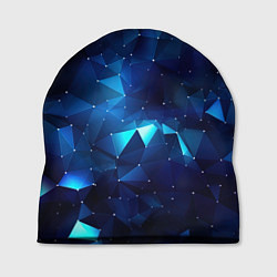 Шапка Синие осколки из мелких абстрактных части калейдос