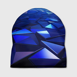 Шапка Синие объемные блестящие плиты, цвет: 3D-принт