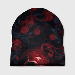 Шапка Черепа и алые розы, цвет: 3D-принт