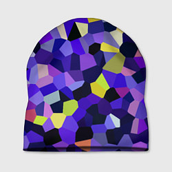 Шапка Мозаика фиолетовая, цвет: 3D-принт