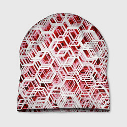 Шапка Хаотичный гексагональный каркас в красном тумане, цвет: 3D-принт