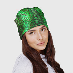 Шапка Зеленая змеиная кожа, цвет: 3D-принт — фото 2