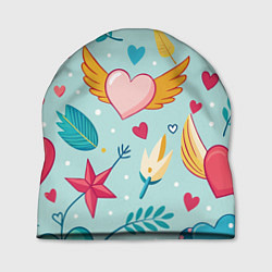 Шапка Сердечко с крылышками, цвет: 3D-принт