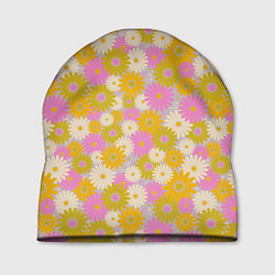 Шапка Разноцветный цветочный паттерн, цвет: 3D-принт