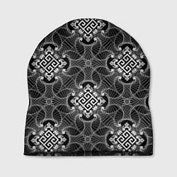 Шапка Черно белый орнамент, цвет: 3D-принт
