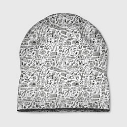 Шапка Дудл граффити рэперское - паттерн, цвет: 3D-принт