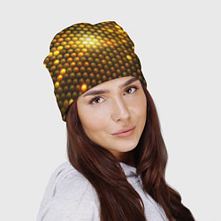 Шапка Металлические соты - роскошный блеск золота, цвет: 3D-принт — фото 2