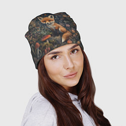 Шапка Милый лисенок в лесу, цвет: 3D-принт — фото 2