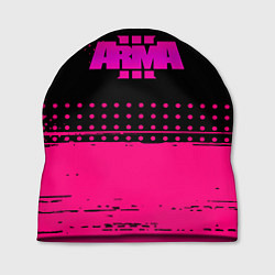 Шапка ARMA розовая геометрия