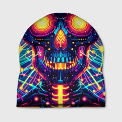 Шапка Neon skull - ai art fantasy