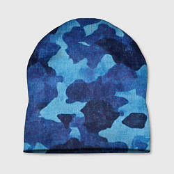 Шапка Синий камуфляж, цвет: 3D-принт