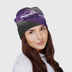 Шапка Спорткар в серо-пурпурных тонах, цвет: 3D-принт — фото 2