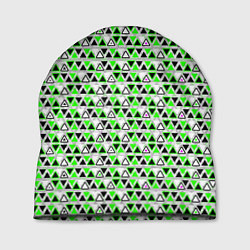 Шапка Green and black triangles on a white background
