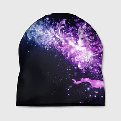 Шапка Фиолетово-синяя абстрактная волна, цвет: 3D-принт