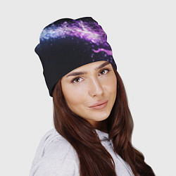 Шапка Фиолетово-синяя абстрактная волна, цвет: 3D-принт — фото 2