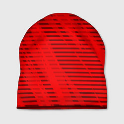 Шапка Красный полосатый, цвет: 3D-принт
