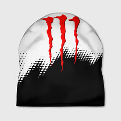 Шапка Monster energy чёрно белые краски, цвет: 3D-принт