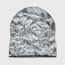 Шапка Серебряная фольга - мятая текстура, цвет: 3D-принт