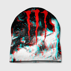 Шапка Monster energy огонь глитч, цвет: 3D-принт