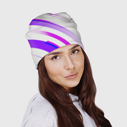 Шапка Color white pink, цвет: 3D-принт — фото 2